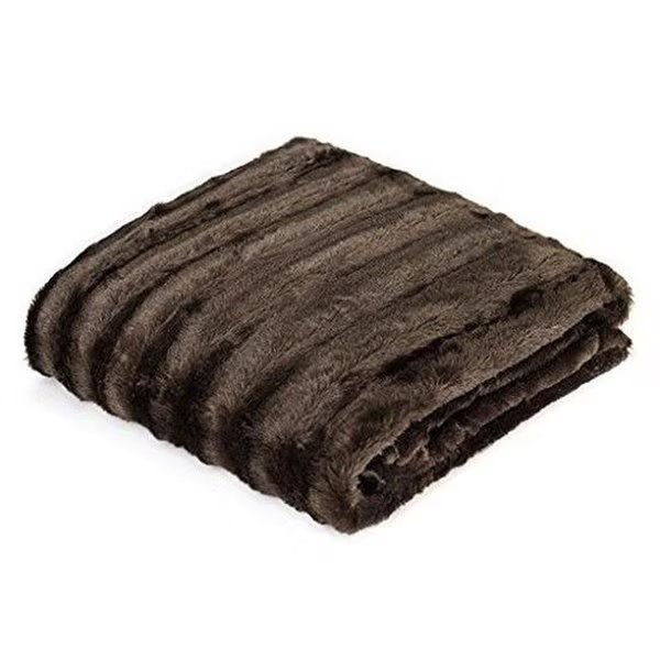 Madison Park MP50-455 Duke Long Fur Knitted Throw Brown, Madison Park, Mfr#: MP50-455
